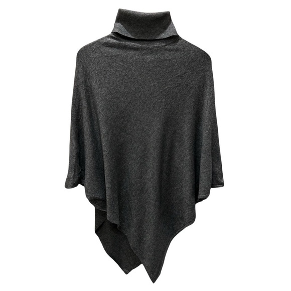 Hand knit NWT Grey Cashmere Poncho Sz M - Picture 2 of 9